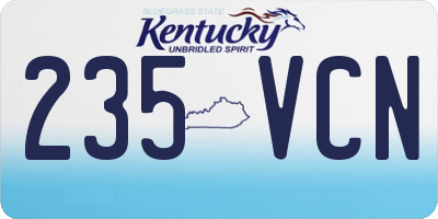 KY license plate 235VCN
