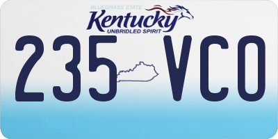 KY license plate 235VCO