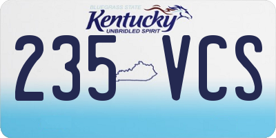 KY license plate 235VCS