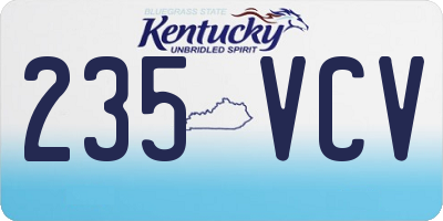 KY license plate 235VCV