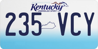 KY license plate 235VCY