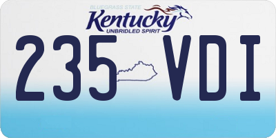 KY license plate 235VDI