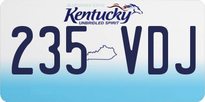 KY license plate 235VDJ