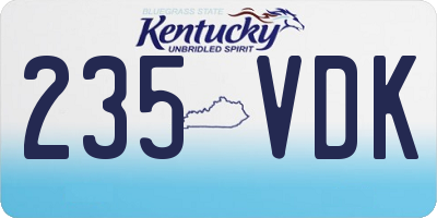 KY license plate 235VDK