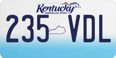KY license plate 235VDL