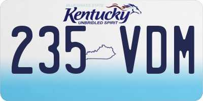KY license plate 235VDM