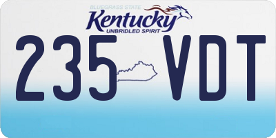 KY license plate 235VDT