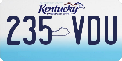 KY license plate 235VDU