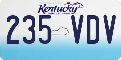 KY license plate 235VDV