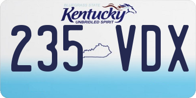KY license plate 235VDX