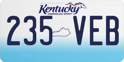 KY license plate 235VEB