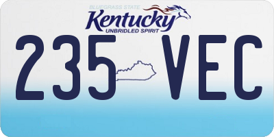 KY license plate 235VEC