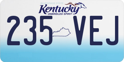 KY license plate 235VEJ