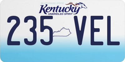 KY license plate 235VEL