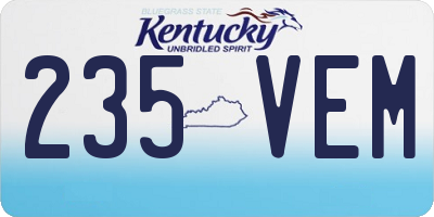 KY license plate 235VEM