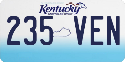 KY license plate 235VEN