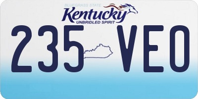 KY license plate 235VEO