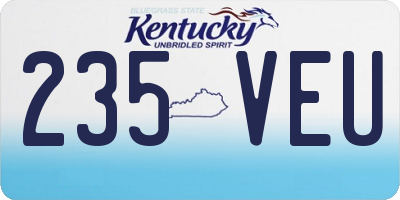 KY license plate 235VEU
