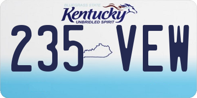 KY license plate 235VEW