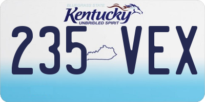 KY license plate 235VEX