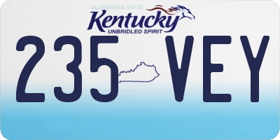 KY license plate 235VEY
