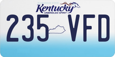 KY license plate 235VFD