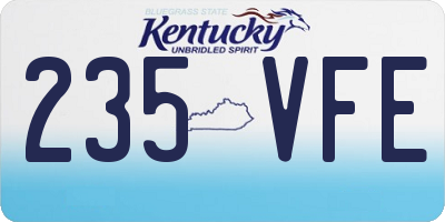 KY license plate 235VFE