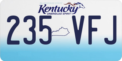 KY license plate 235VFJ