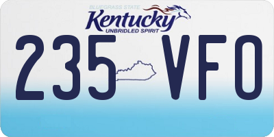 KY license plate 235VFO