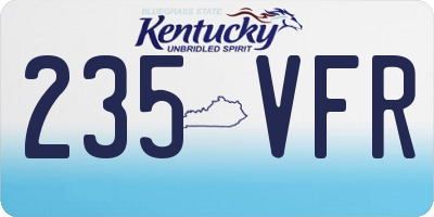 KY license plate 235VFR