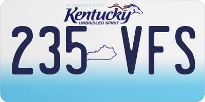 KY license plate 235VFS