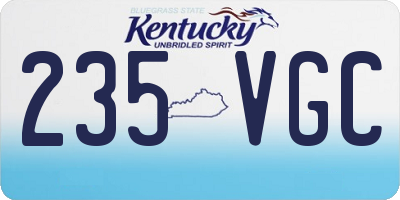 KY license plate 235VGC