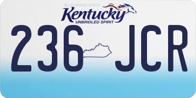 KY license plate 236JCR