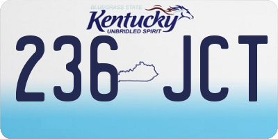 KY license plate 236JCT