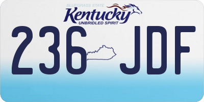 KY license plate 236JDF