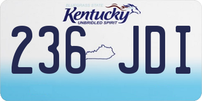 KY license plate 236JDI