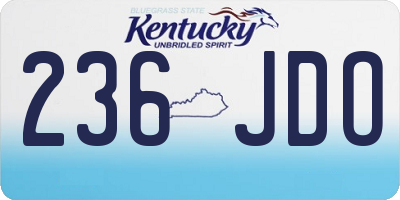 KY license plate 236JDO