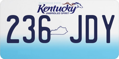 KY license plate 236JDY