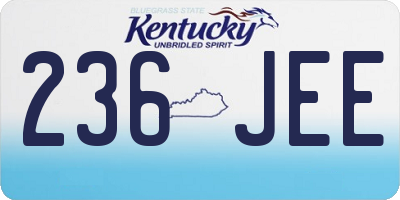 KY license plate 236JEE