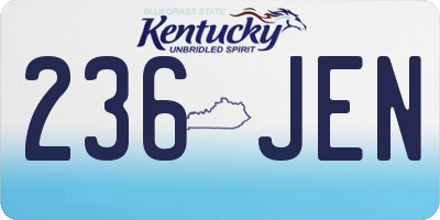 KY license plate 236JEN