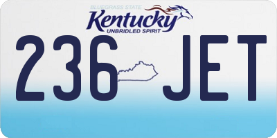 KY license plate 236JET