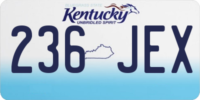 KY license plate 236JEX