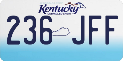 KY license plate 236JFF