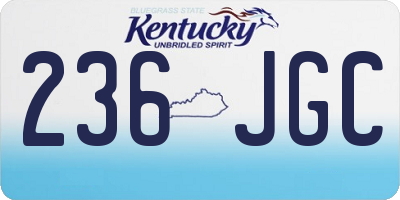 KY license plate 236JGC