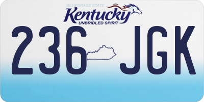 KY license plate 236JGK