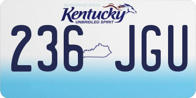 KY license plate 236JGU