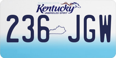 KY license plate 236JGW
