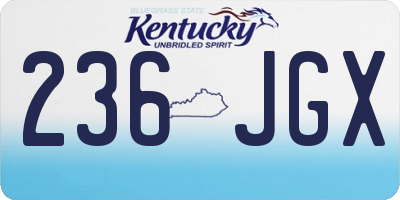 KY license plate 236JGX