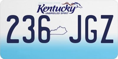 KY license plate 236JGZ