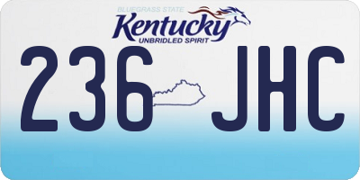 KY license plate 236JHC